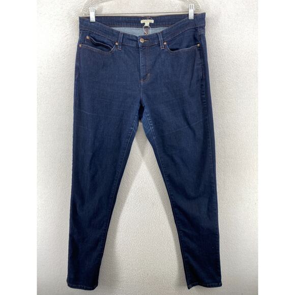 EILEEN FISHER Jeans 14 Stretch Denim Organic Cotton Skinny 5 Pocket Blue - Picture 1 of 12